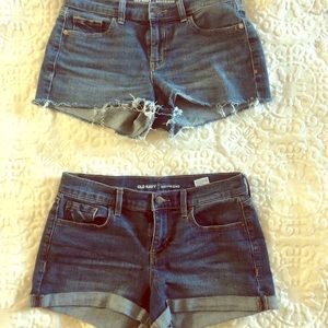 Two pairs of jean shorts